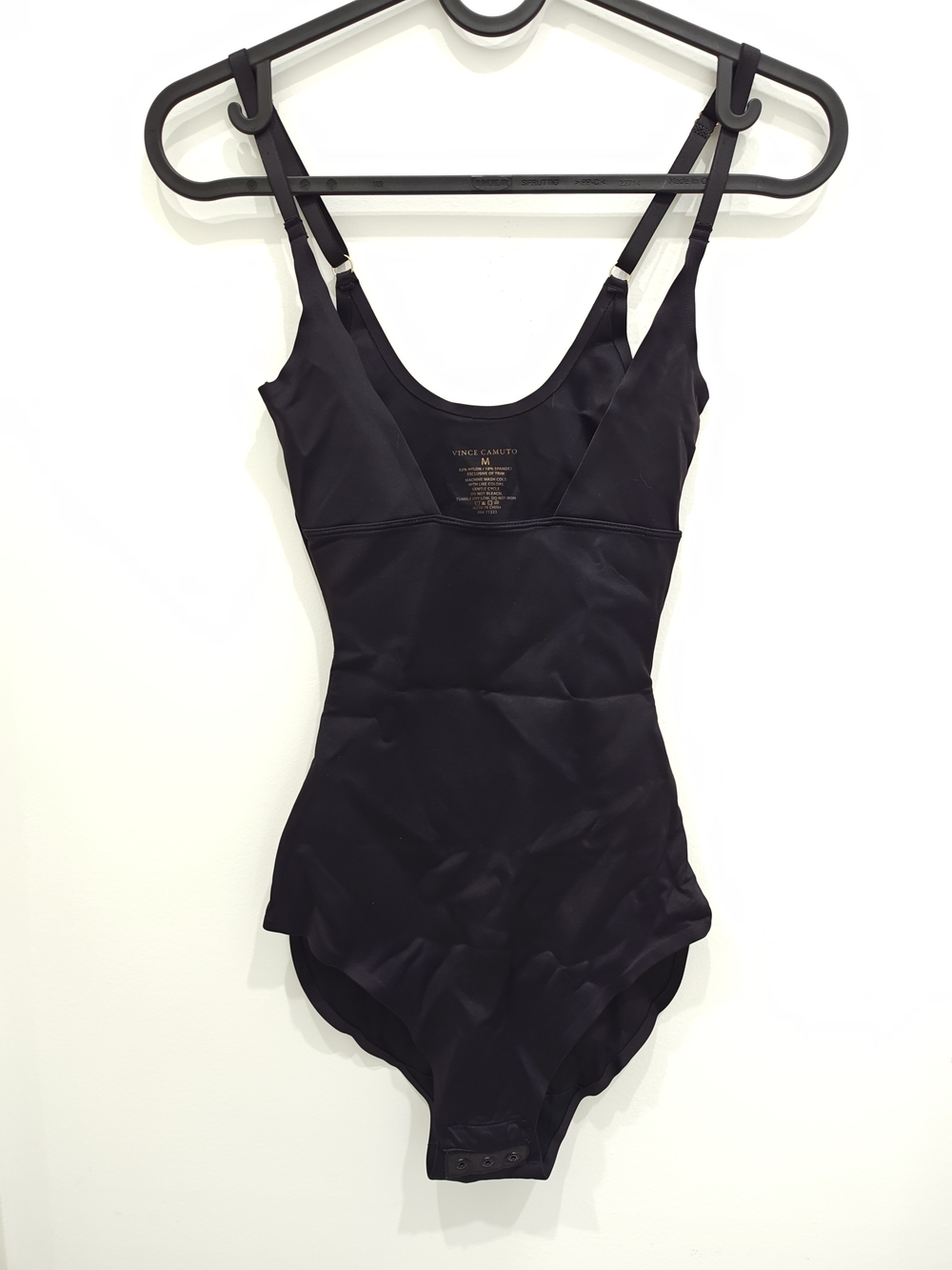 Vince Camuto Black Scoop Neck Bodysuit Shapewear Size M